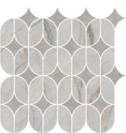 KMD2HID004BR Ифран наборный серый светлый глянцевый обрезной 30x32,5x0,9 декор - фото 134635