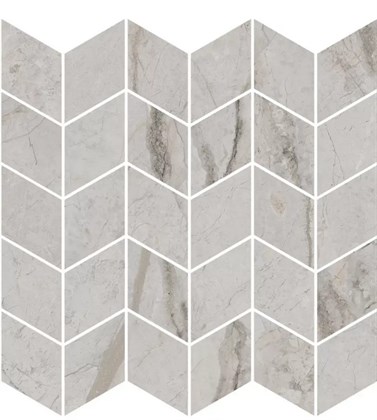 KMD2MSM007BR Ифран мозаичный серый светлый глянцевый обрезной 30x31,2x0,9 декор - фото 134651