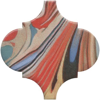 VT/A625/65000 Арабески Венеция красный матовый 6,5x6,5x0,69 декор - фото 139301