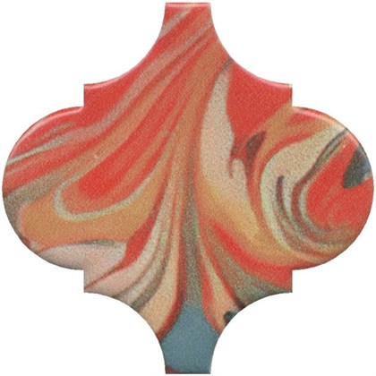 VT/A625/65000 Арабески Венеция красный матовый 6,5x6,5x0,69 декор - фото 139304