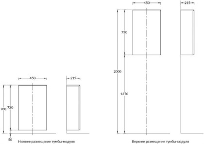 KMCACb45MBt0 Тумба-модуль CARAVAN хранение без боковин, подвесная 45, push, сливочная матовая - фото 141835