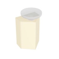 KMCACb50MBt0 Тумба-модуль CARAVAN под раковину со столешницей без боковин, подвесная 50, push, сливочная матовая - фото 141867