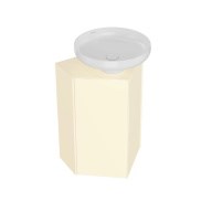 KMCACb50MBt0 Тумба-модуль CARAVAN под раковину со столешницей без боковин, подвесная 50, push, сливочная матовая - фото 141870