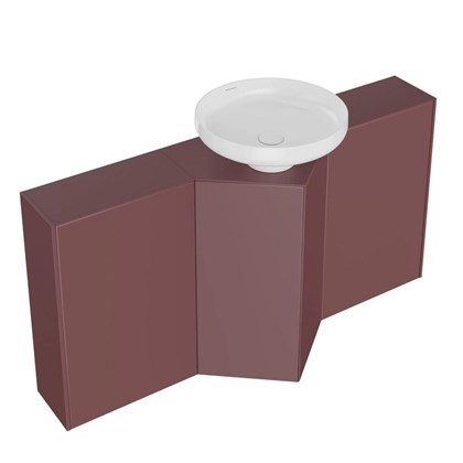 KMCACb50MMp0 Тумба-модуль CARAVAN под раковину со столешницей без боковин, подвесная 50, марокканский гранатовый - фото 141886
