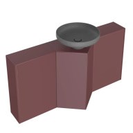 KMCACb50MMp0 Тумба-модуль CARAVAN под раковину со столешницей без боковин, подвесная 50, марокканский гранатовый - фото 141899
