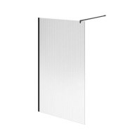 CT.120.WI.BLK.M Душевая перегородка CRISTALLO с рифленым стеклом, 120х210, матовый черный - фото 141998