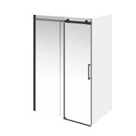 CT.140.1/2.SD.BLK.M Душевая дверь CRISTALLO, раздвижная с функцией soft close, 140х210, матовый черный - фото 142025