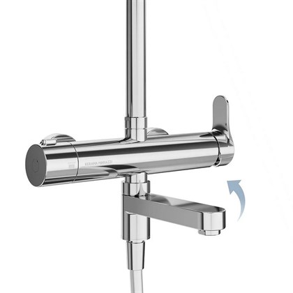 FO.202.KM.CR Душевая колонна FONTE на 3 потока с пов.изливом и механическим смесителем, хром - фото 142051