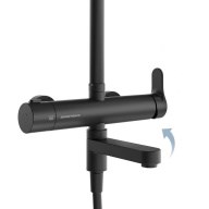 FO.202.KM.BLK.M Душевая колонна FONTE на 3 потока с пов.изливом и механическим смесителем, черный матовый - фото 142066