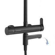 FO.202.KM.BLK.M Душевая колонна FONTE на 3 потока с пов.изливом и механическим смесителем, черный матовый - фото 142067