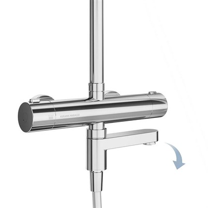 FO.302.KM.CR Душевая колонна FONTE на 3 потока с пов.изливом с термостатически смесителем, хром - фото 142072