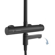 FO.302.KM.BLK.M Душевая колонна FONTE на 3 потока с пов.изливом с термостатическим смесителем, черный матовый - фото 142087