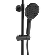 FO.201.KM.BLK.M Душевая колонна FONTE на 3 потока с фиксированным изливом и механическим смесителем, черный матовый - фото 142118