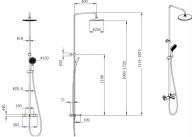 FO.301.KM.CR Душевая колонна FONTE на 3 потока с фиксированным изливом и термостатическим смесителем, хром - фото 142134