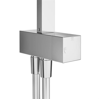 FO.102.KM.CR Душевая колонна квадратная FONTE на 2 потока без смесителя, хром - фото 142163