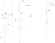 FO.102.KM.BLK.M Душевая колонна квадратная FONTE на 2 потока без смесителя, черный матовый - фото 142173