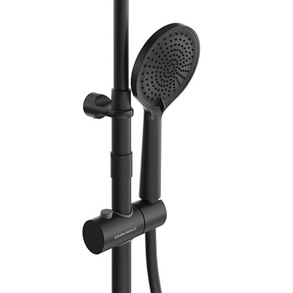 FO.101.KM.BLK.M Душевая колонна круглая FONTE на 2 потока без смесителя, черный матовый - фото 142186