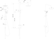 FO.101.KM.BLK.M Душевая колонна круглая FONTE на 2 потока без смесителя, черный матовый - фото 142189