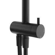 FO.101.KM.BLK.M Душевая колонна круглая FONTE на 2 потока без смесителя, черный матовый - фото 142191