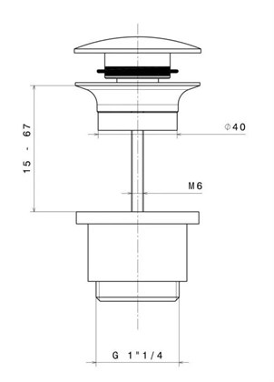 24686KM.50.050 Донный клапан для раковины, нержавеющая сталь - фото 142209
