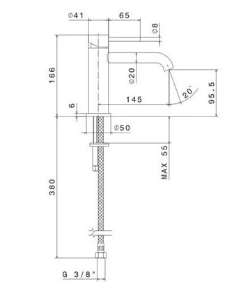 69612XKM.59.067 Смеситель для раковины ETERNA однорычажный, без донного клапана 3/8_,брашированная м - фото 142236