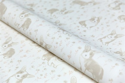 KM7802 Обои виниловые на флизелиновой основе Уик-энд мотив, бежевый корги KЕРАМА МАРАЦЦИ - фото 142263