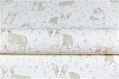 KM7802 Обои виниловые на флизелиновой основе Уик-энд мотив, бежевый корги KЕРАМА МАРАЦЦИ - фото 142264