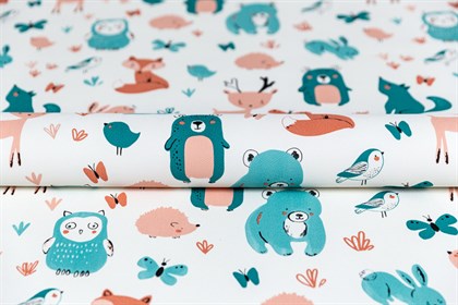 KM7806 Обои виниловые на флизелиновой основе Уик-энд мотив, оранжево-синий животные KЕРАМА МАРАЦЦИ - фото 142304