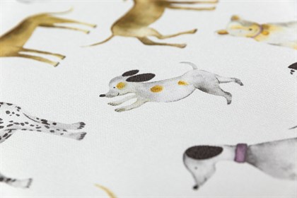 KM7813 Обои виниловые на флизелиновой основе Уик-энд мотив, серый собачки KЕРАМА МАРАЦЦИ - фото 142372