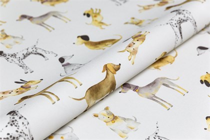 KM7813 Обои виниловые на флизелиновой основе Уик-энд мотив, серый собачки KЕРАМА МАРАЦЦИ - фото 142375