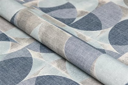 KM8511 Обои виниловые на флизелиновой основе Шафран мотив, синий, круги KЕРАМА МАРАЦЦИ - фото 142708