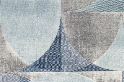 KM8511 Обои виниловые на флизелиновой основе Шафран мотив, синий, круги KЕРАМА МАРАЦЦИ - фото 142709