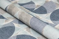 KM8511 Обои виниловые на флизелиновой основе Шафран мотив, синий, круги KЕРАМА МАРАЦЦИ - фото 142713