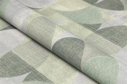 KM8513 Обои виниловые на флизелиновой основе Шафран мотив, зелёный, круги KЕРАМА МАРАЦЦИ - фото 142728