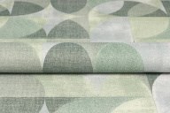 KM8513 Обои виниловые на флизелиновой основе Шафран мотив, зелёный, круги KЕРАМА МАРАЦЦИ - фото 142736