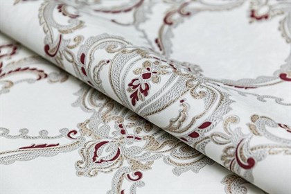 KM7704 Обои виниловые на флизелиновой основе Ориент мотив, белый красный KЕРАМА МАРАЦЦИ - фото 143397
