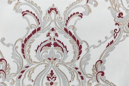 KM7704 Обои виниловые на флизелиновой основе Ориент мотив, белый красный KЕРАМА МАРАЦЦИ - фото 143399