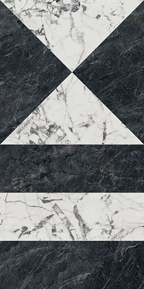 SG565422R Бьянко Неро белый чёрный лаппатированный обрезной 60x119,5x0,9 керамогранит - фото 143980