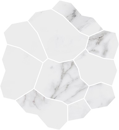 KMD2HID019BR Марсель наборный белый глянцевый обрезной 31,5x34,2x0,9 декор - фото 144060