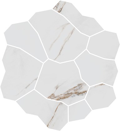 KMD2HID022GR Марсель наборный белый матовый обрезной 31,5x34,2x0,9 декор - фото 144063