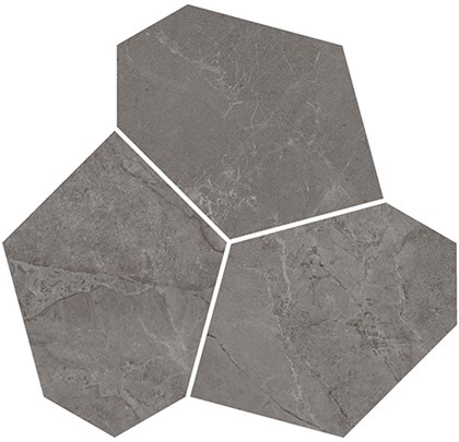 KMD2HID023BR Марсель наборный серый глянцевый обрезной 26,5x25,5x0,9 декор - фото 144064