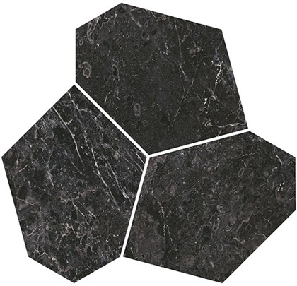 KMD2HID025BR Марсель наборный чёрный глянцевый обрезной 26,5x25,5x0,9 декор - фото 144066