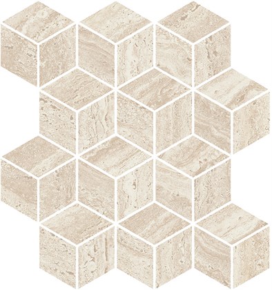 KMD2MSM015BR Про Травертин мозаичный бежевый светлый матовый обрезной 34,5x37x0,9 декор - фото 144284