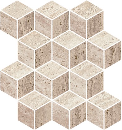 KMD2MSM019BR Про Травертин мозаичный микс матовый обрезной 34,5x37x0,9 декор - фото 144288