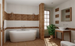 TISA Плитка Настенная светло-бежевая BС 25х45  - фото 26305