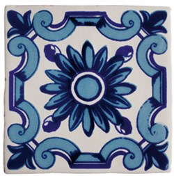 Декор Dec.Flor Azul Antic Blanco 13*13 - фото 34391