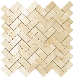 Supernova Onyx Honey Amber Herringbone Mosaic 30,5x30,5 - фото 40543