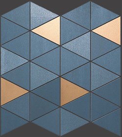 Мозаика MEK BLUE MOSAICO DIAMOND GOLD WALL, 30,5x30,5 - фото 56341