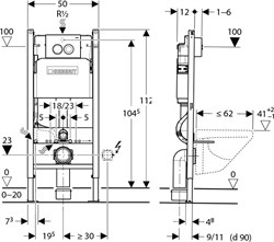 Комплект Bocchi Scala Arch 1080-001-0129 подвесной унитаз + инсталляция + кнопка - фото 57388