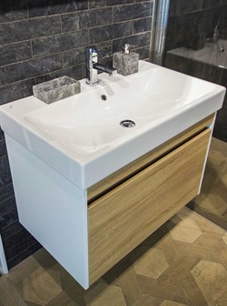 Тумба с раковиной подвесная Bocchi Etna 80 дерево - фото 57525